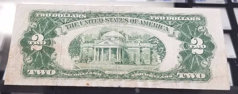 1953-A RED SEAL US $2 BILL FEDERAL RESERVE NOTE AU