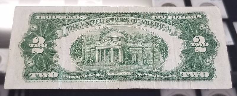 1953-A RED SEAL US $2 BILL FEDERAL RESERVE NOTE AU