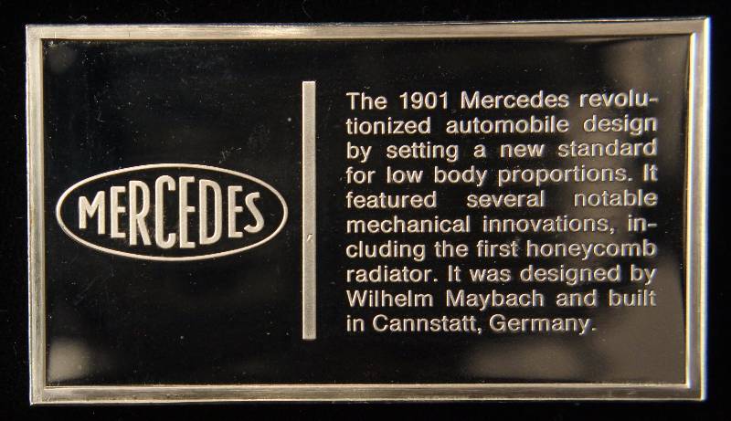 VINTAGE 1901 MERCEDES AUTO 1000 GRAINS (2.08 TROY OZ.) STERLING SILVER BAR