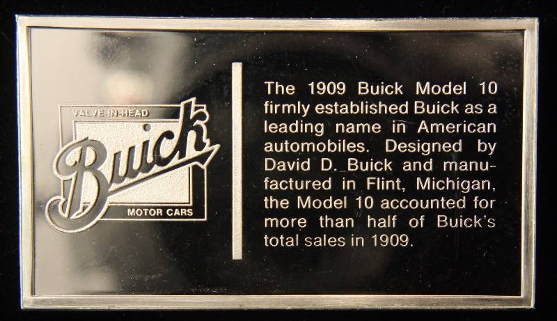 VINTAGE 1909 BUICK AUTO 1000 GRAINS (2.08 TROY OZ.) STERLING SILVER BAR