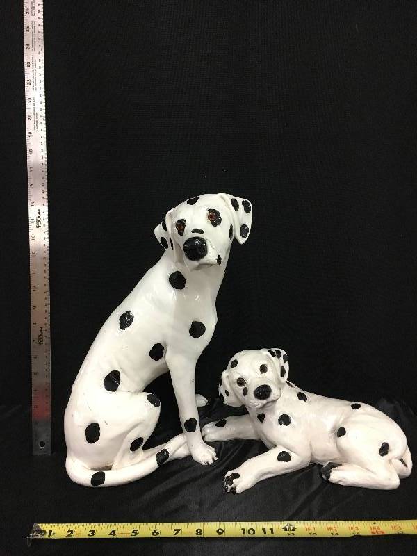 lot 22 image: Two Ceramic Dalmation Dog Statues