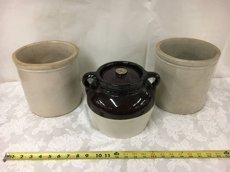 lot 55 image: Butter Crocks & Bean Pot