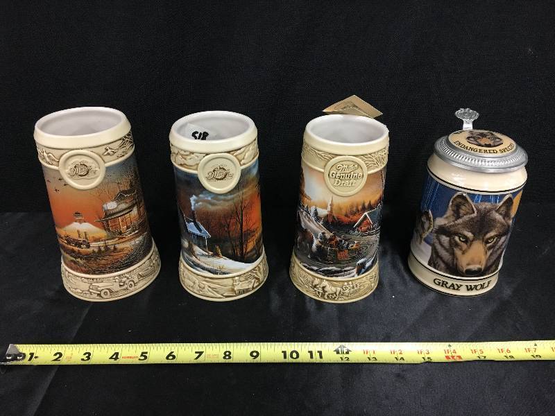 lot 66 image: 4 Piece Lot Beer Steins