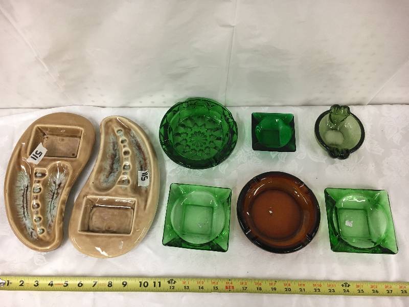 lot 79 image: 8 Piece Lot of Ashtrays