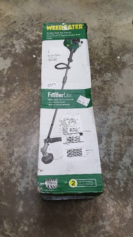 lot 2571 image: Weed Eater 16 Curved Shaft 2-Cycle Gas-Powered Grass Trimmer