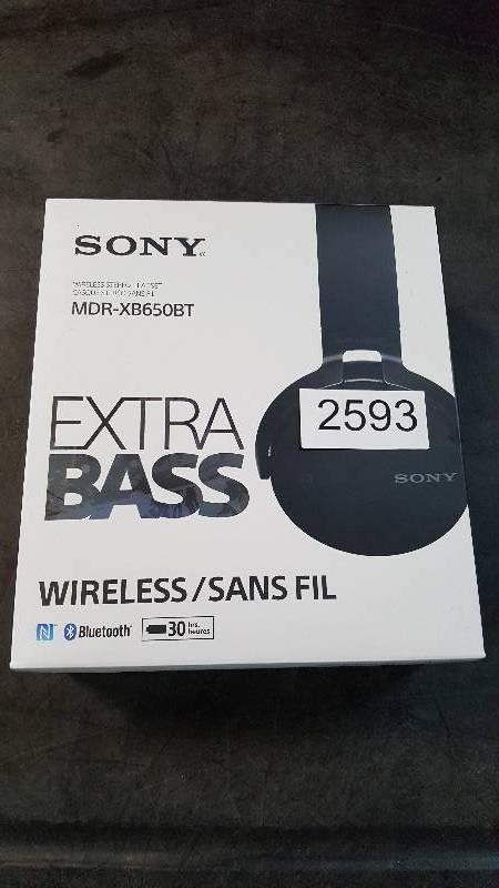 lot 2593 image: Sony Bluetooth On-Ear Wireless BT Headphones