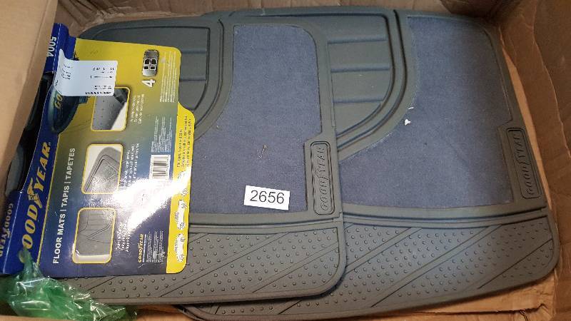 lot 2656 image: Goodyear Set of 4 Rubber  Carpet All-Weather Vehicle Floor Mats
