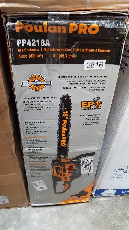 lot 2816 image: Poulan Pro 18 Gas Chainsaw with Case