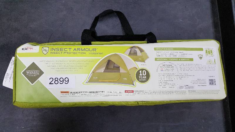 lot 2899 image: Wenzel Insect Armor 3 7 x 7 Dome Tent - Sleeps 3