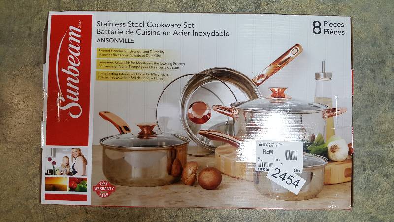 Sunbeam Ansonville 8-Pc. Nonstick Stainless Steel Cookware Set