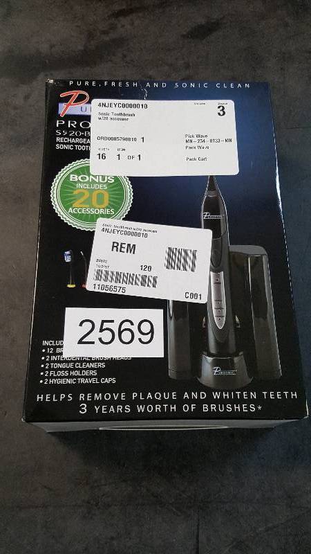 Pursonic Sonic Toothbrush with 20 Accessories - Black