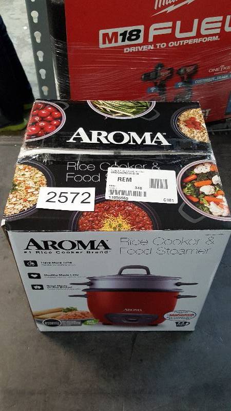 Aroma 6-Cup Rice Cooker With Steam Tray
