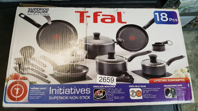 T-fal Initiatives 18-Pc. Nonstick Cookware Set
