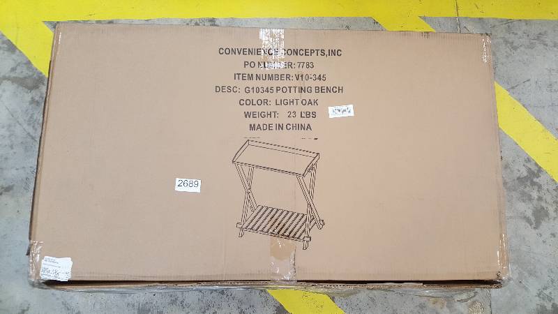 lot 2689 image: Convenience Concepts Potting Bench  Light Oak