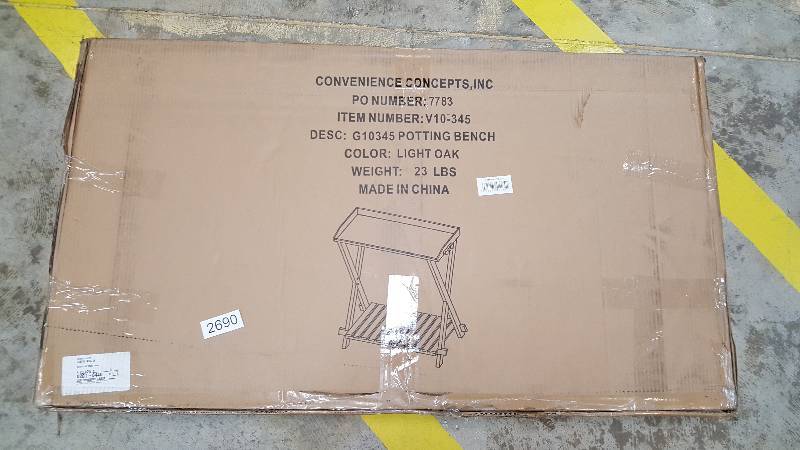 lot 2690 image: Convenience Concepts Potting Bench  Light Oak