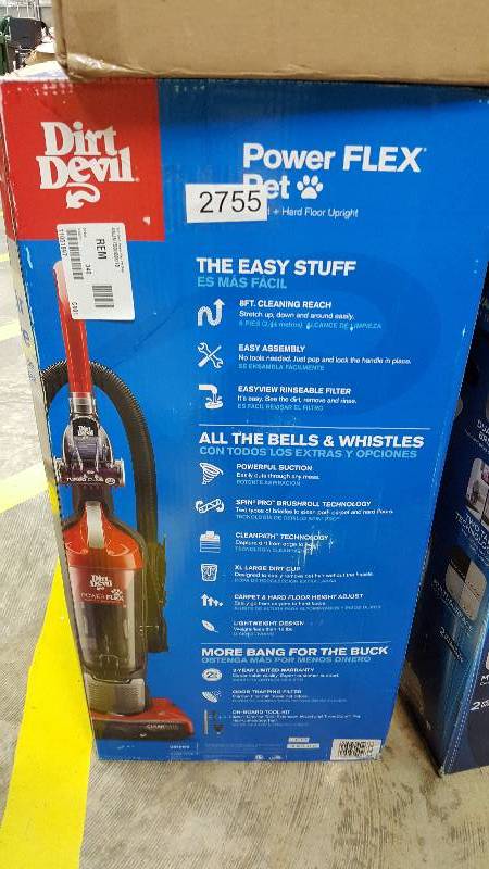 lot 2755 image: Dirt Devil Power Flex Pet Bagless Upright Vacuum