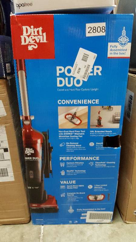 lot 2808 image: Dirt Devil Power Duo Carpet and Hard Floor Cyclonic Upright
