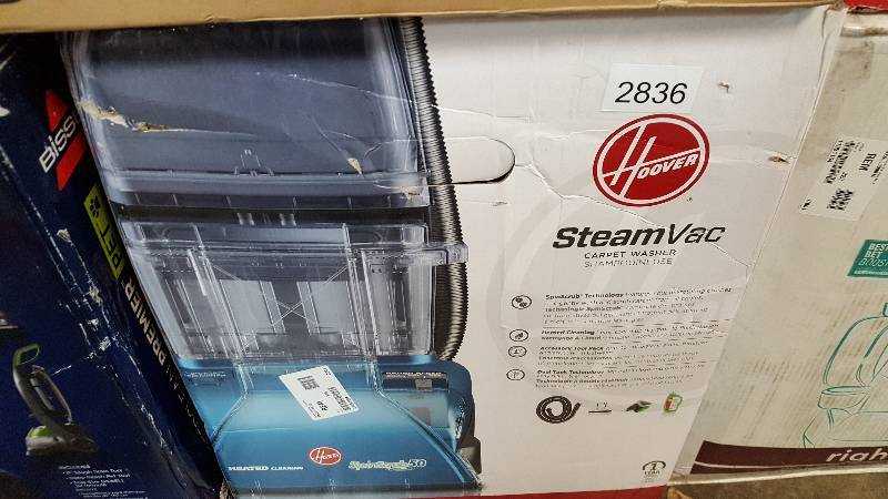 lot 2836 image: Hoover SteamVac SpinScrub 12-Amp Upright Steam Cleaner with Clean Surge