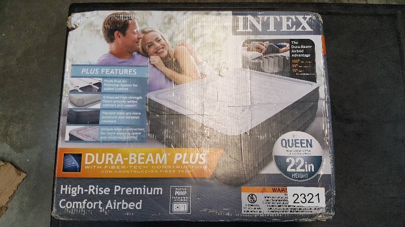 lot 2321 image: Intex Fiber-Tech Comfort Plush Raised 22 Airbed - Queen