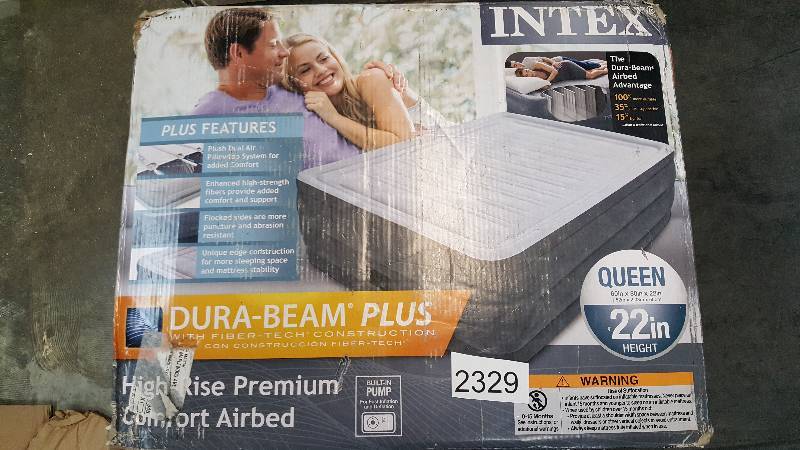 lot 2329 image: Intex Fiber-Tech Comfort Plush Raised 22 Airbed - Queen