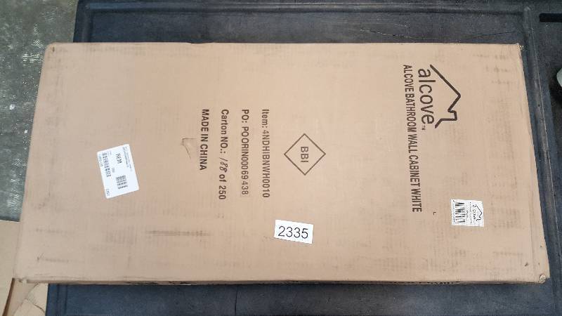 lot 2335 image: ALCOVE Bathroom WALL CABINET WHITE