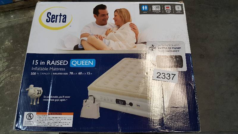 lot 2337 image: Serta Queen 16 Raised Airbed