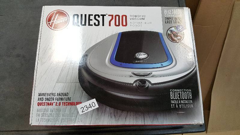 lot 2340 image: Hoover Quest 700 12V Bluetooth Robot Vacuum