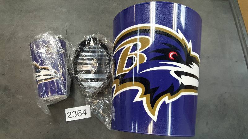 lot 2364 image: NFL 3pc Bath Set Ravens-DNU