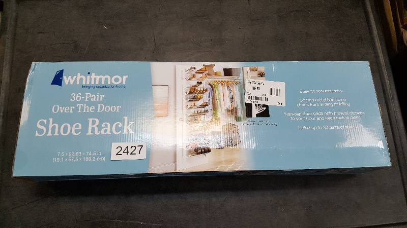 lot 2427 image: Whitmor Over-the-Door Shoe Rack