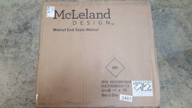 lot 2483 image: McLeland Walnut End Table Walnut