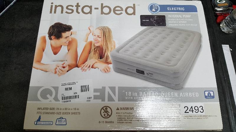 lot 2493 image: Instabed 18 Queen Airbed with Internal AC Pump