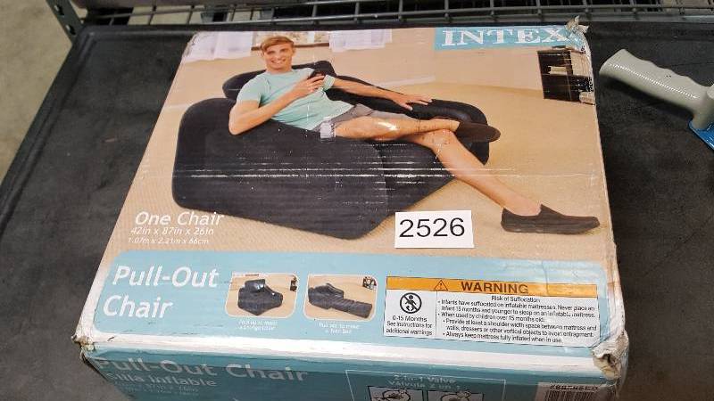 lot 2526 image: Intex Plush Pull-Out Inflatable Chair