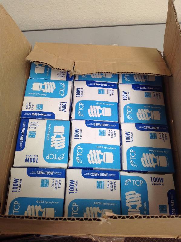 NEW- 12- TCP 100W Spring Lamp, Florescent light bulbs