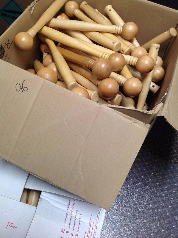 NEW- 140 Wooden Gongs with hole at the end of the handle