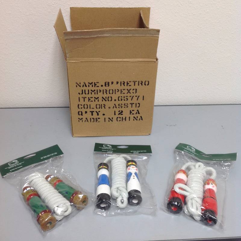 NEW - 240- Decorative Jump Rope-- Reindeer, Santa, and Snowman