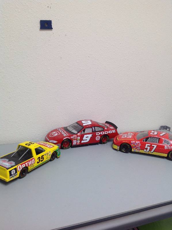 2 Race Cars and one Race Car Truck