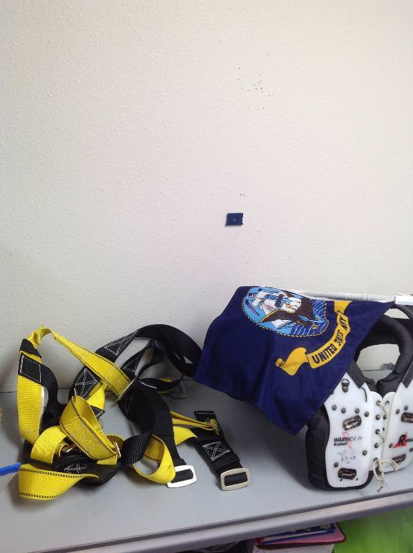Universal Safety Harness, Navy Car Flag, and Shoulder Pads