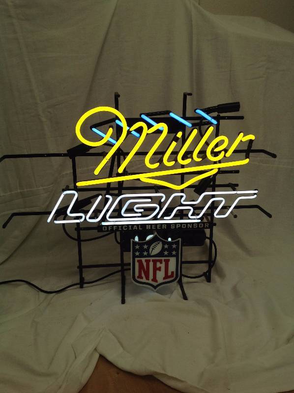 lot 27 image: Neon Light - Miller Light - NFL Football