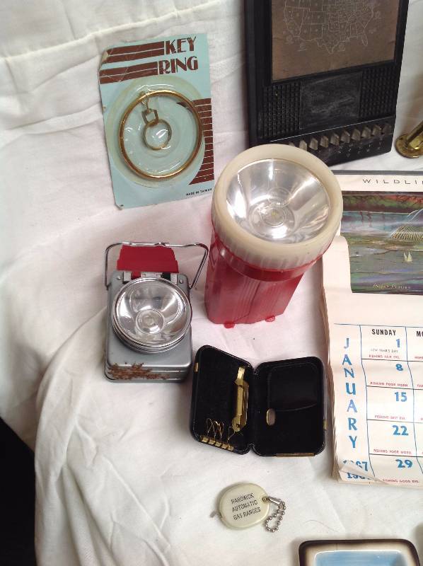 lot 60 image: Vintage- Calenders, paper, ash trays, flash lights