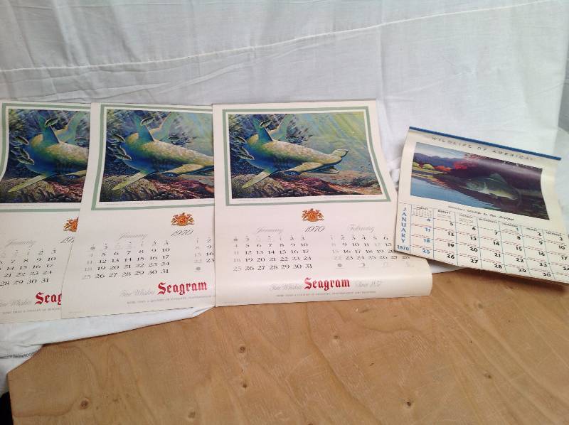 lot 63 image: Three Seagrams Calendar, and Wild Life of America 1970