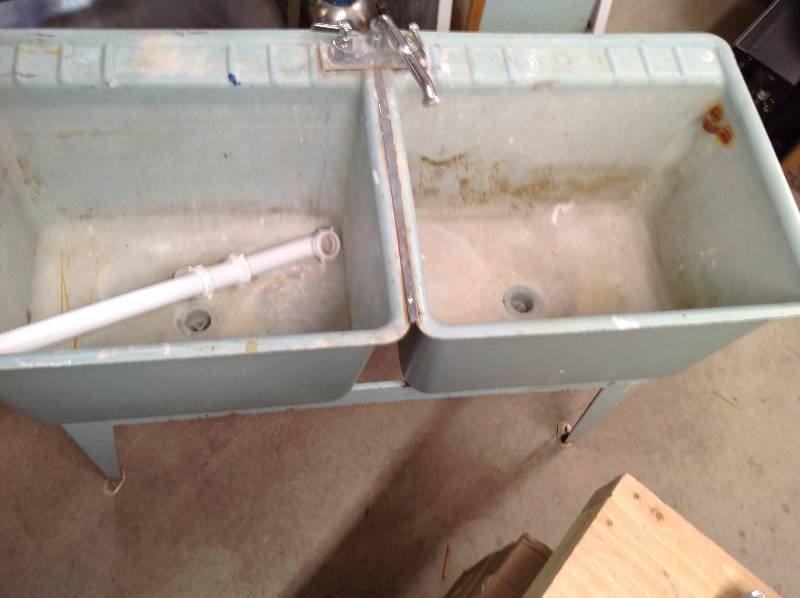 lot 93 image: Double Utility Sink - Sea Foam Green
