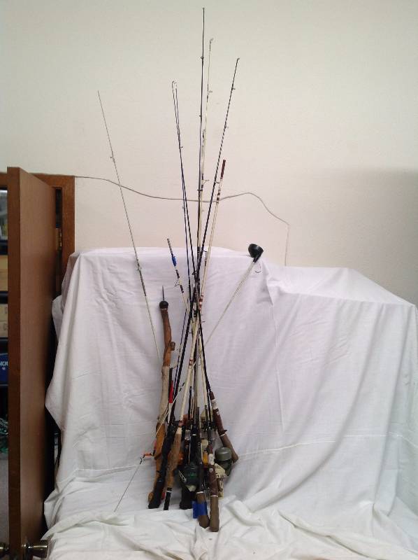 lot 95 image: Lot Of 11 Fishing Poles, one Childs pole and one Ice Fisher