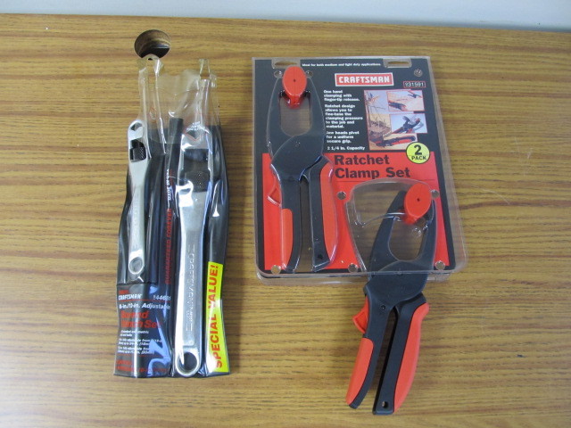 lot 15 image: NEW Craftsman Box-End Wrench Set & Ratchet Clamps