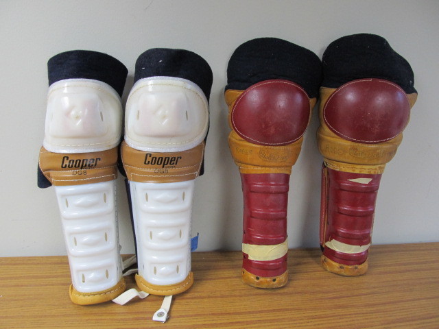 lot 28 image: 2 Pairs of Vintage Hockey Shin Guards