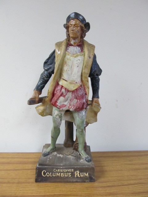 lot 43 image: Rare Vintage CHRISTOPHER COLUMBUS Rum Figural Store Display