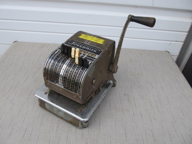 lot 50 image: Vintage SPEEDRITE Industrial Check Writer