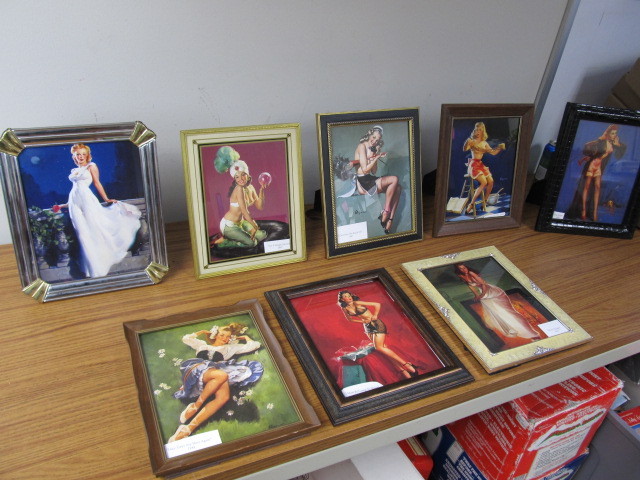 lot 95 image: Large Group of Framed ELVGREN Pinup Girl Prints