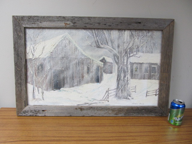lot 138 image: Winter Scene Painting Big Foot Just Went Inside by Eleanor Steele