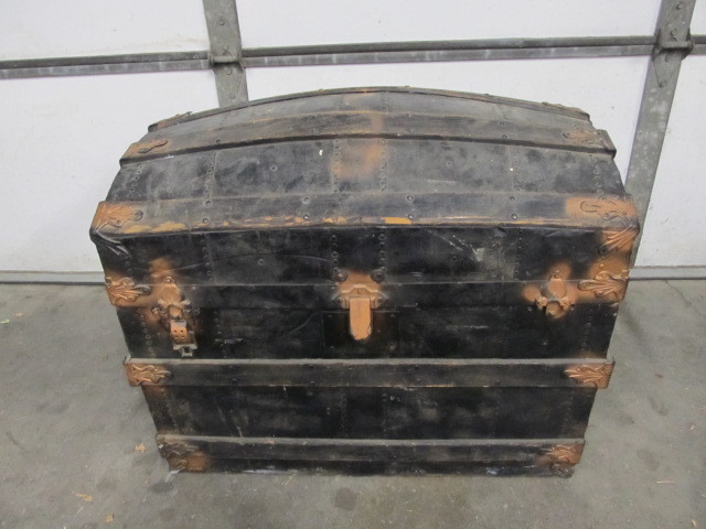 lot 74 image: Antique Dome Top Trunk - 1873 Patent Date