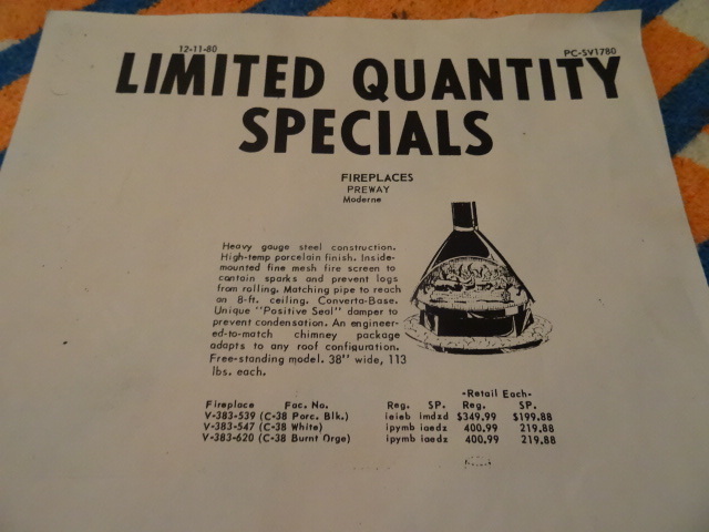 Preway open hearth wood stove. 38 ...